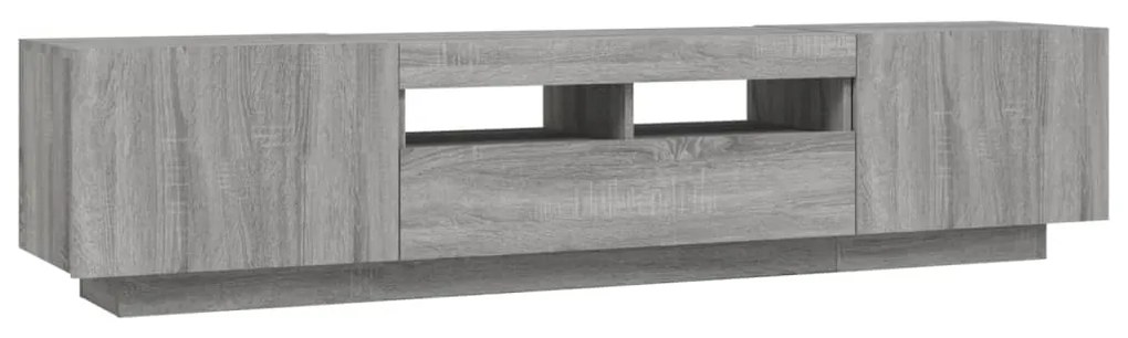 Conjunto móveis de TV 2 pcs c/ LEDs madeira cinzento-claro