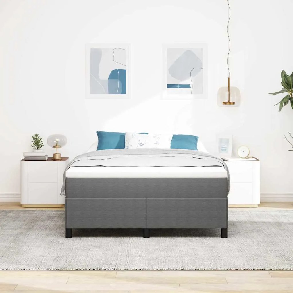 Cama vidaXL Cinza Claro 140x200 cm em Tecido Cotelê