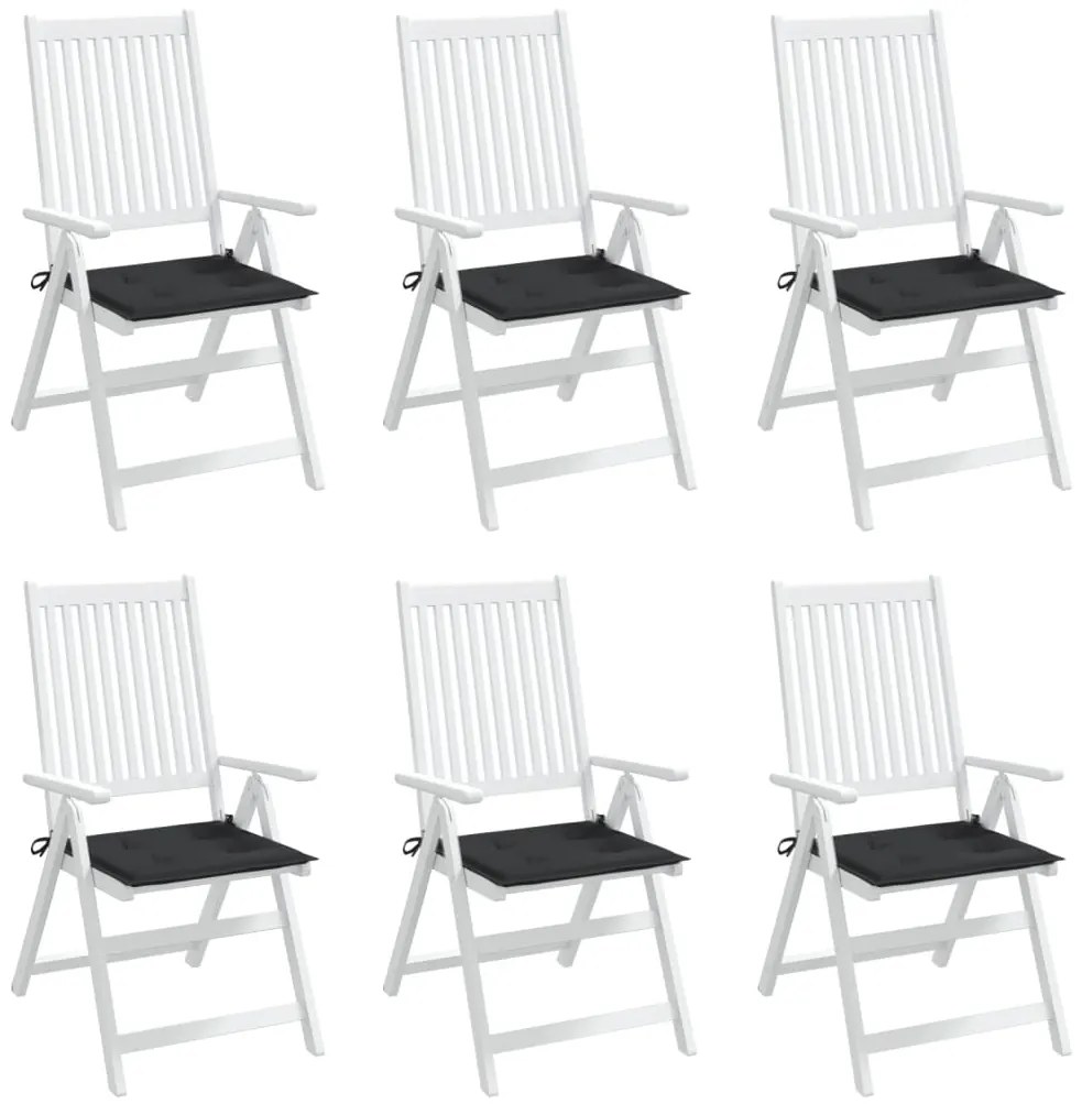 Almofadões p/ cadeiras de jardim 6 pcs tecido oxford preto