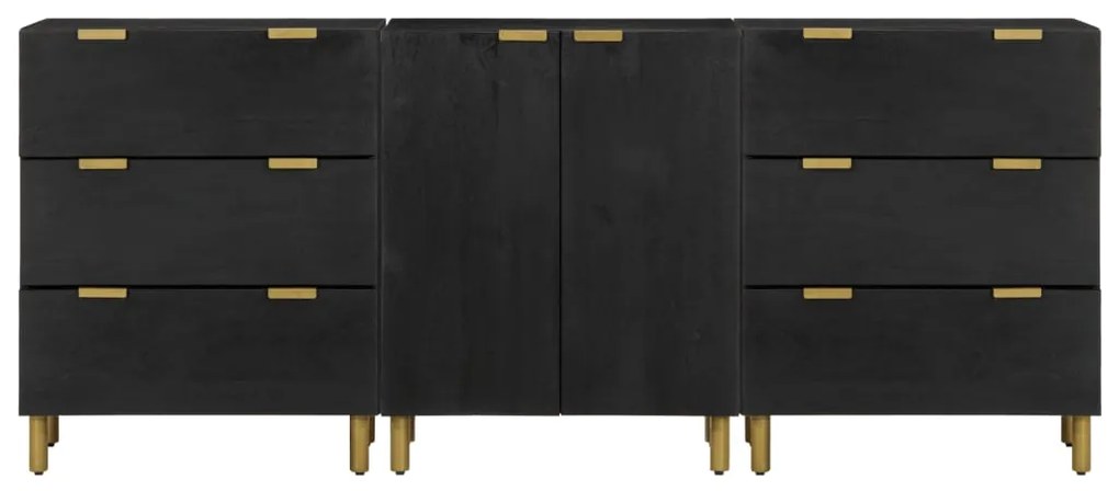 3 pcs aparadores derivados de madeira preto