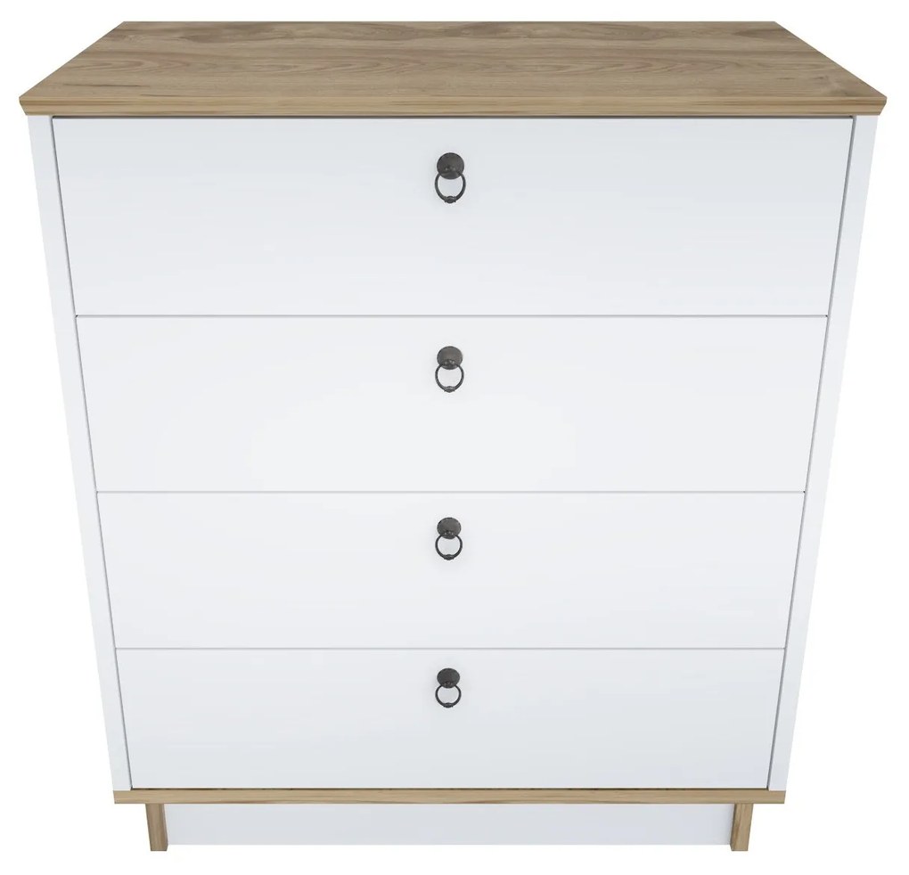 Cómoda Sahra – Branco Carvalho – 72x83,1x42 cm