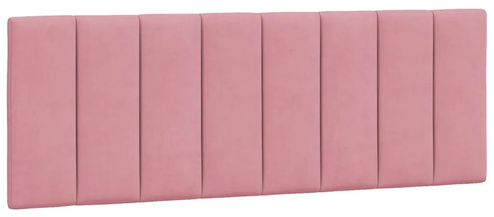 Estrutura de cama c/ luzes LED 140x200 cm veludo rosa
