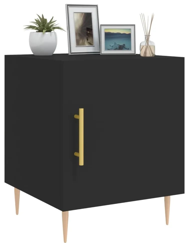 Mesa de cabeceira 40x40x50 cm derivados de madeira preto