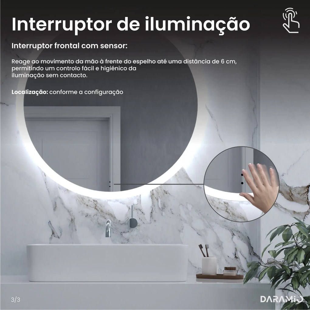 Espelho redondo com luz E1