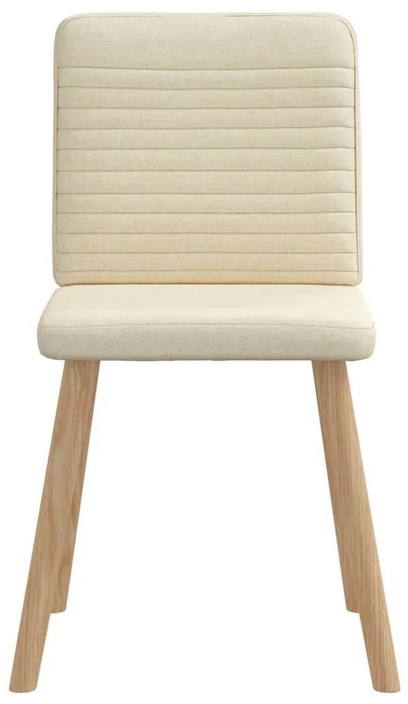 Cadeiras de jantar 4 pcs tecido cor creme