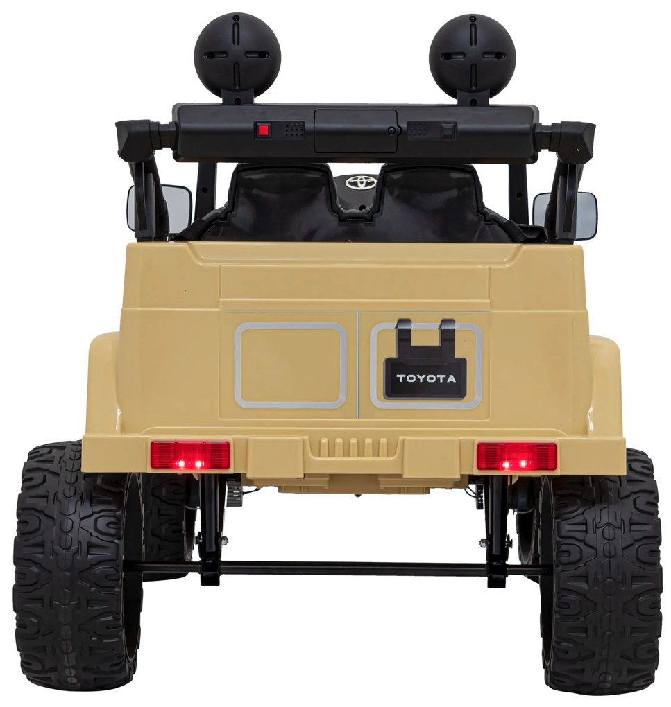 Jipe elétrico para Crianças Toyota FJ Cruiser 12V 4x4, Rodas Espuma EVA, Assentocouro ecológico Bege