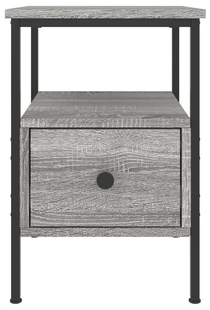 Mesa cabeceira 34x36x50 cm derivados de madeira cinzento sonoma