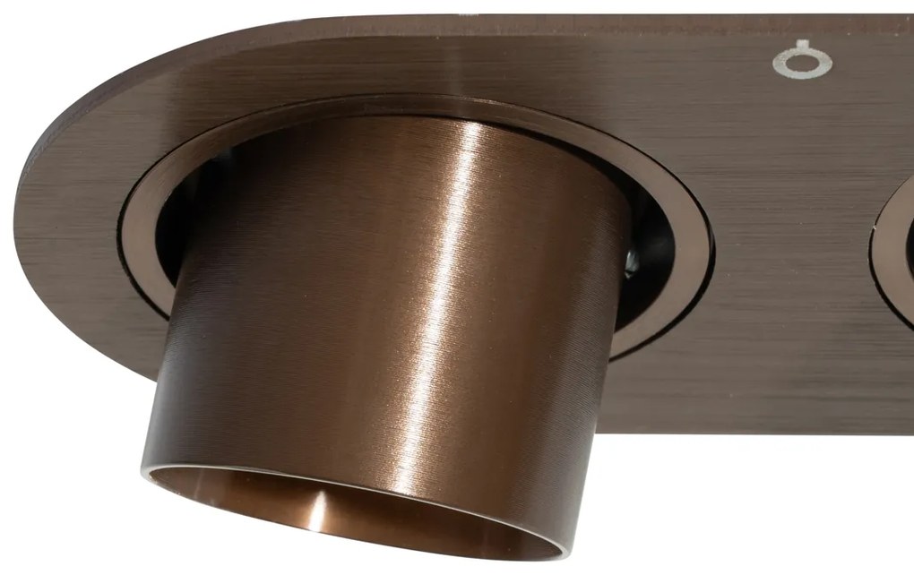 Conjunto de 6 focos embutidos bronze escuro GU10 35mm inclináveis 2-luzes - Installa Moderno
