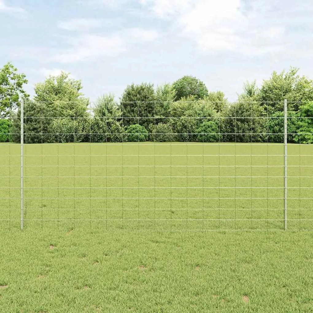 Postes de Cerca vidaXL 22 pcs U-Channel 120 cm Aço Galvanizado