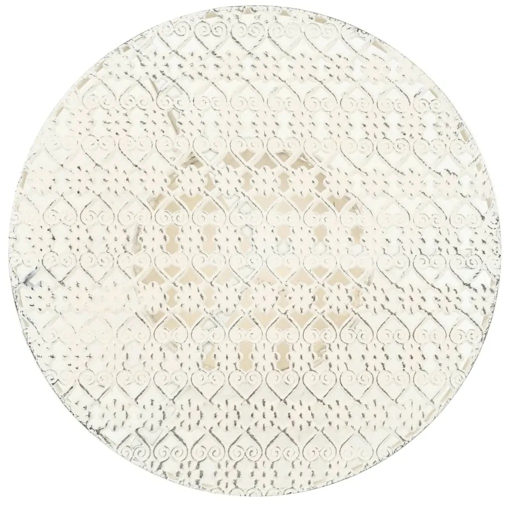 Mesa bistrô estilo vintage redonda metal 40x70 cm branco