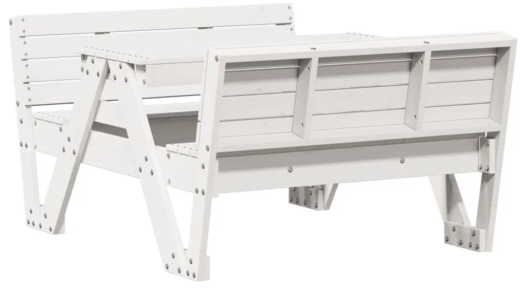Mesa de piquenique p/ crianças 88x122x58 cm pinho maciço branco