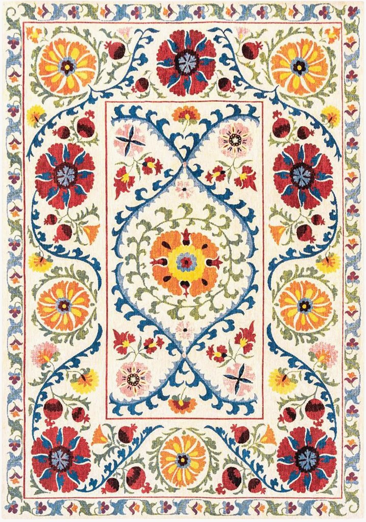 Tapete jacquard lavável para interior e exterior Suzani