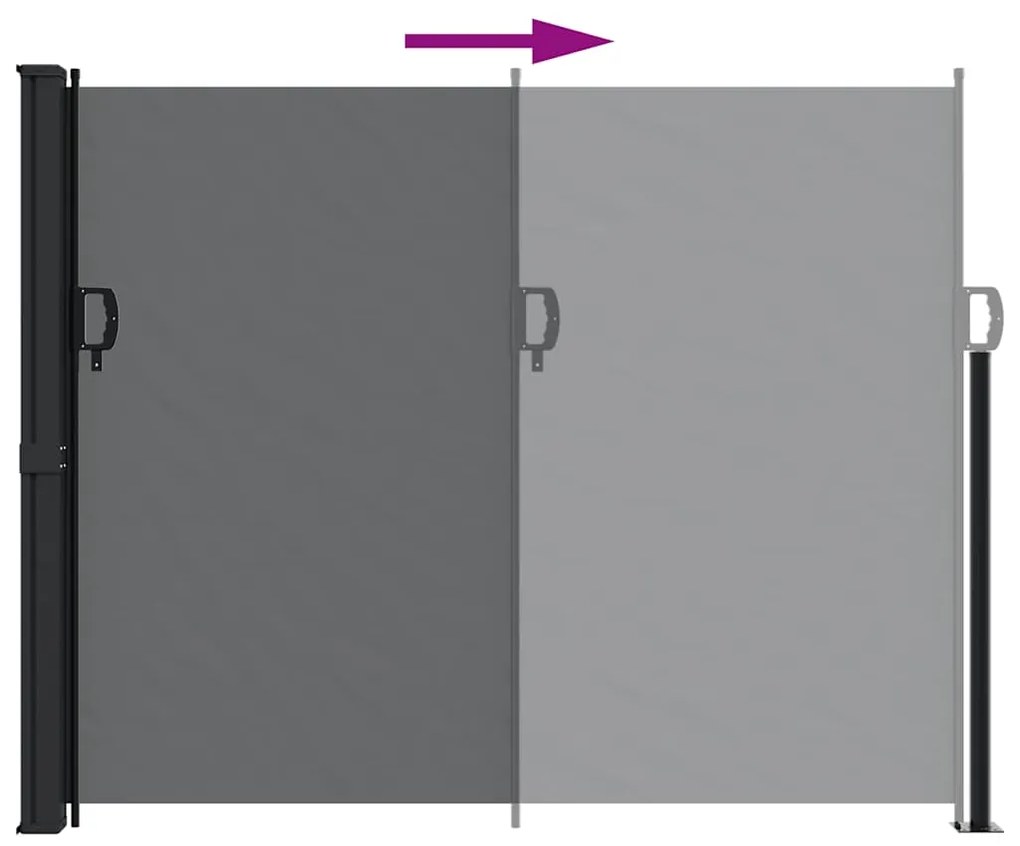 Toldo lateral retrátil 160x600 cm preto