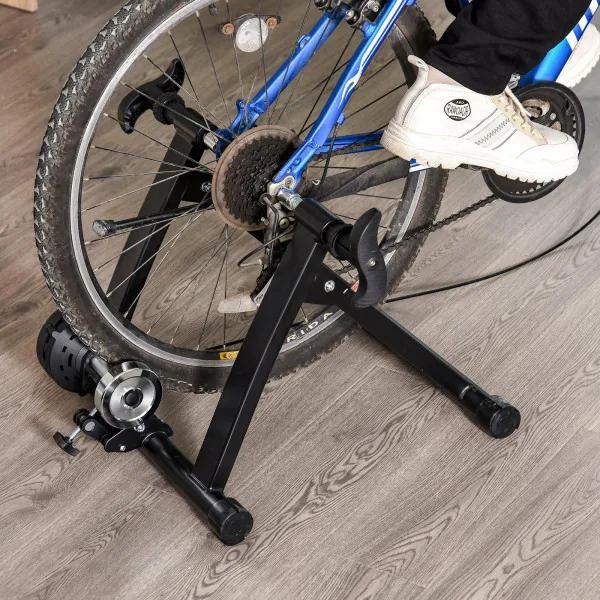 Rolo Magnético Treinamento Doméstico Treinador de Bicicleta Exercício Dobrável com Resistência de 8 Níveis Aço 120kg Preto
