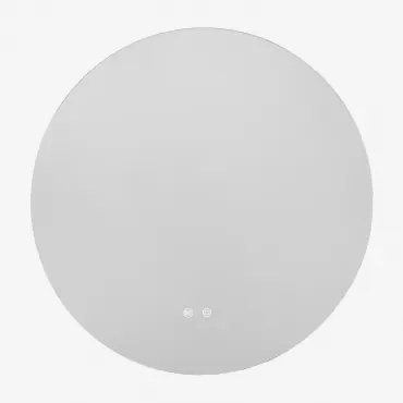 Espelho De Parede Redondo Para Casa De Banho Com Luz Led E Antivapor Riben Ø70 Cm - Sklum