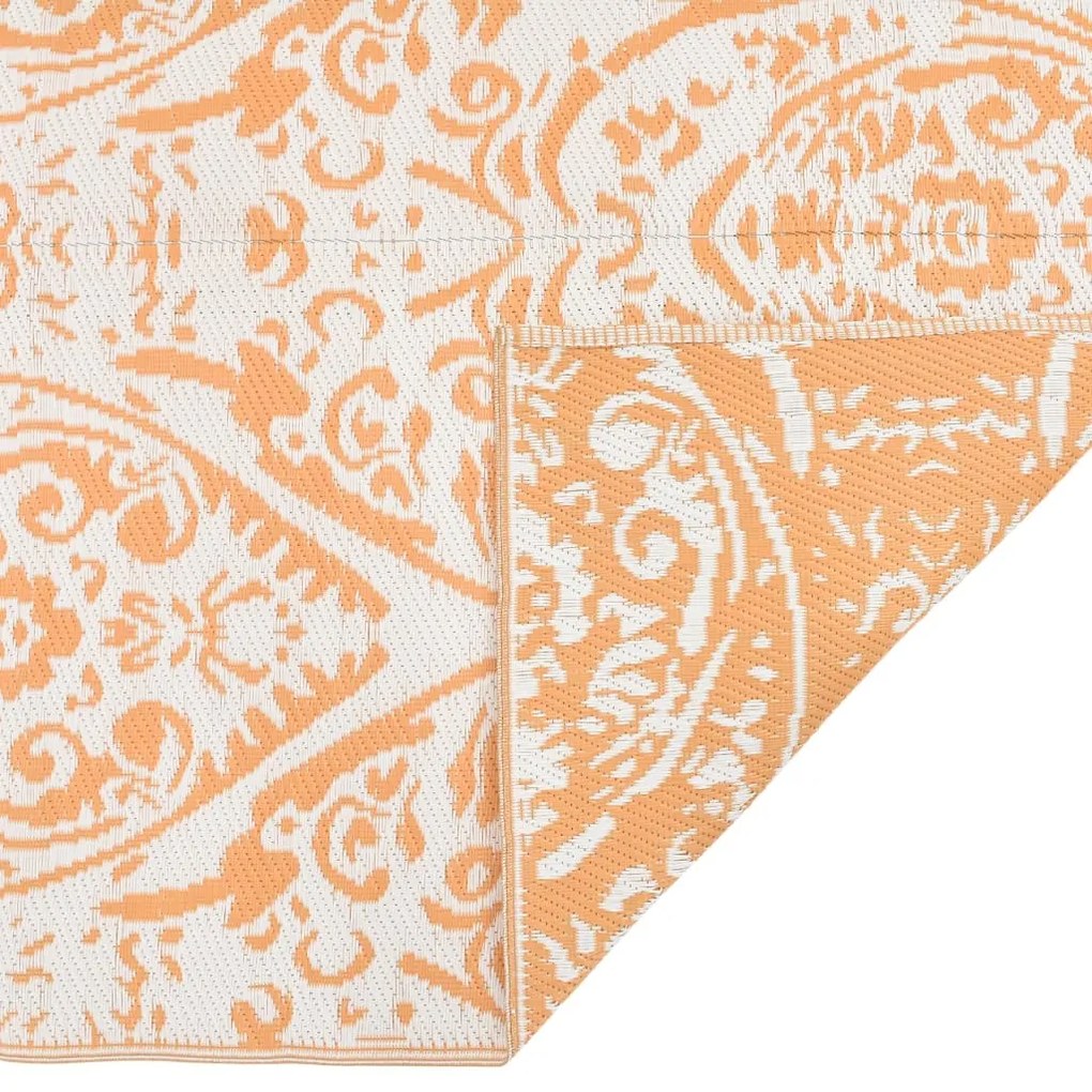 Tapete de exterior 80x250 cm ARAKIL PP laranja e branco