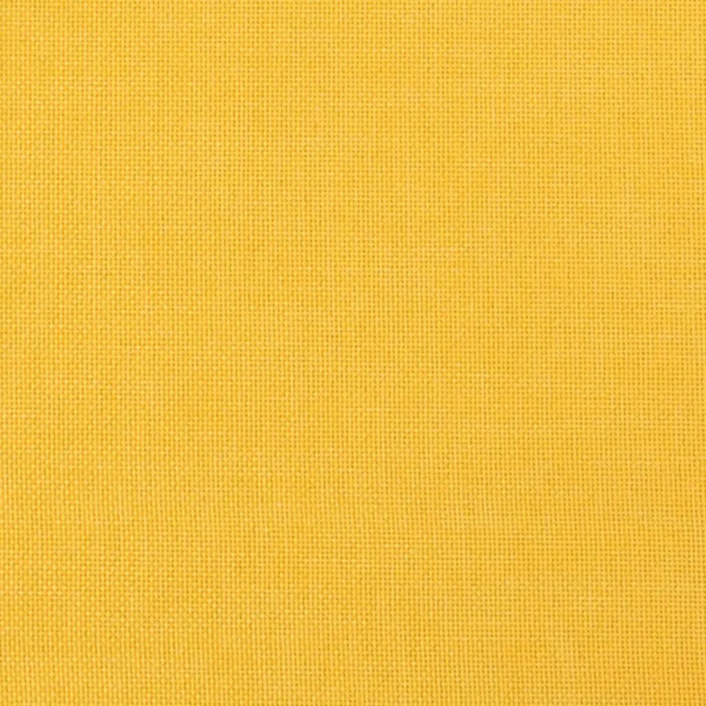 Apoio de pés 60x60x36 cm tecido amarelo mostarda