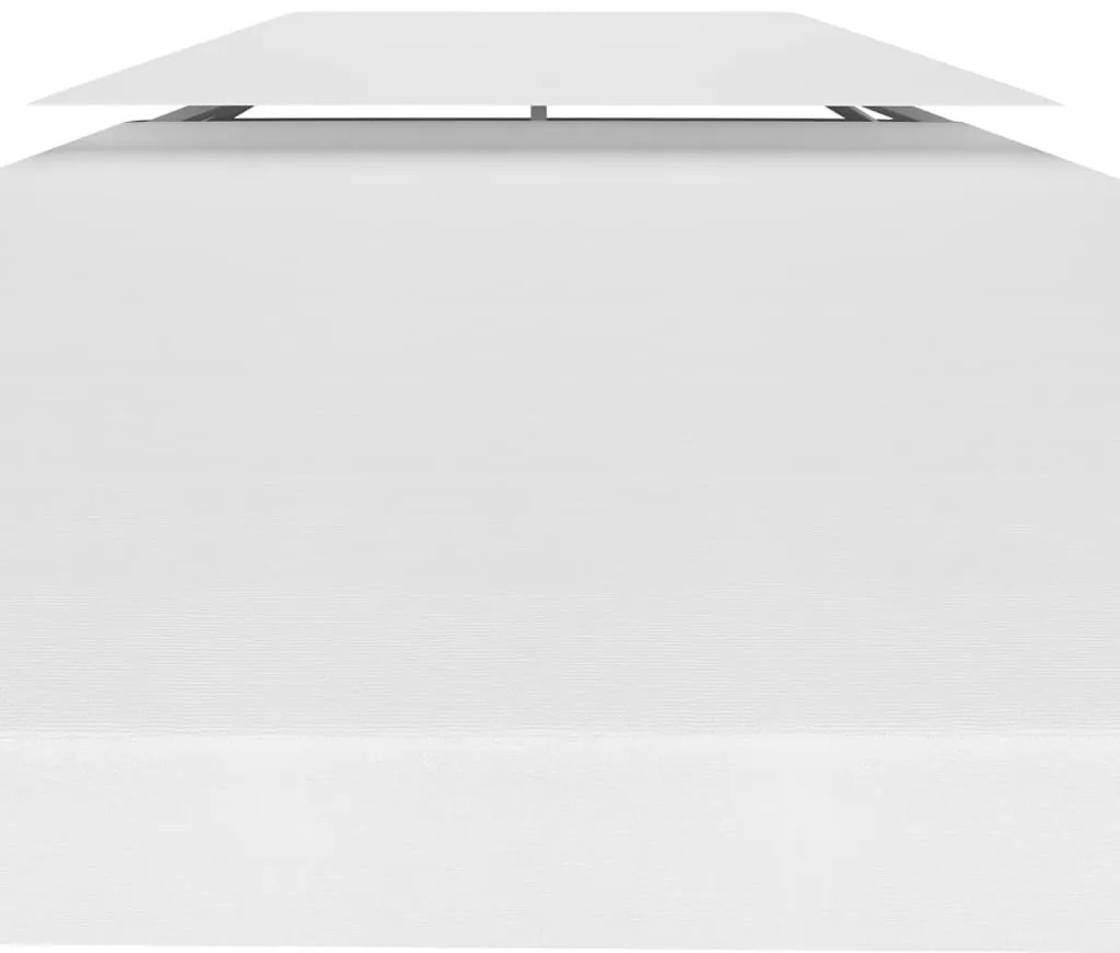 Cobertura de gazebo com 2 camadas 310 g/m² 4x3 m branco
