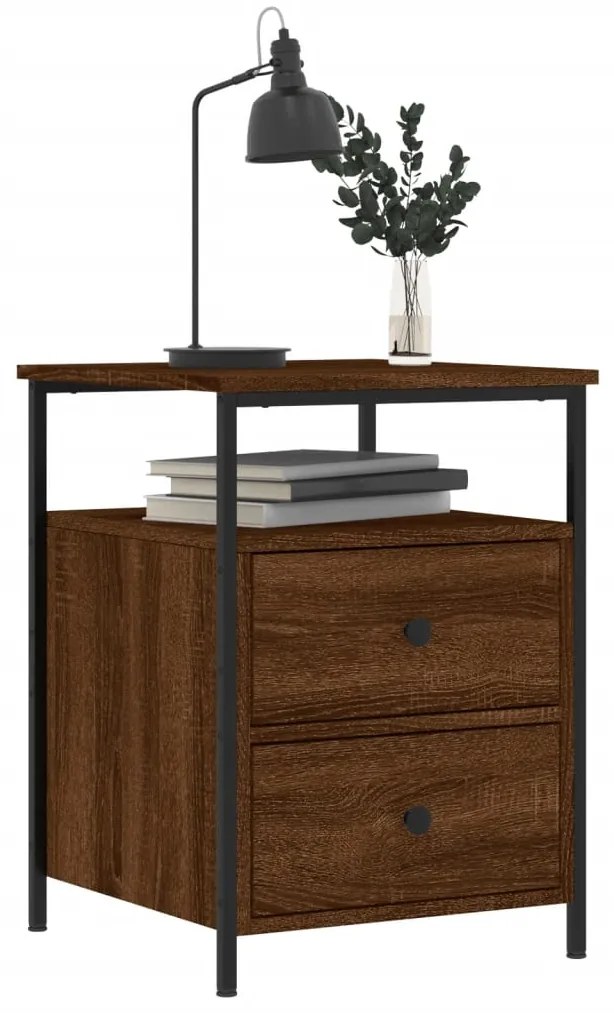Mesa cabeceira 44x45x60 cm derivados madeira carvalho castanho