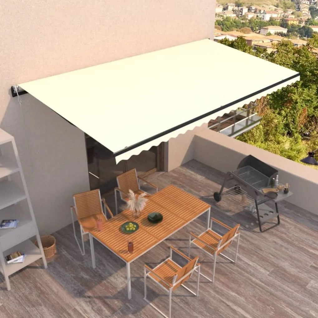 vidaXL Toldo retrátil automático 600x350 cm creme