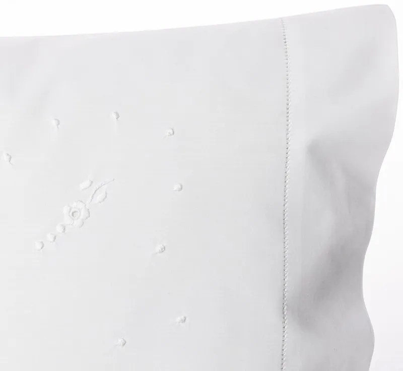 Jogo de lençóis bordados da lixa - 100% algodão percal 200 fios: Cama 150cm - 1 lençol ajustable 150x200+30 cm + 1 lençol superior 240x300 cm + 2  fronhas 50x70 cm