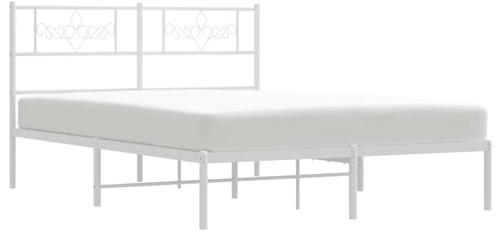 Estrutura de cama com cabeceira 150x200 cm metal branco
