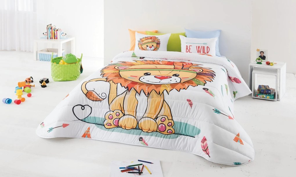 Edredom infantil Alex - Edredom infantil com almofadas:  Colchas edredão 250x260 cm + 2 almofadas cheias 45x60 cm, com enchimento de 300 gr./m2 para inverno