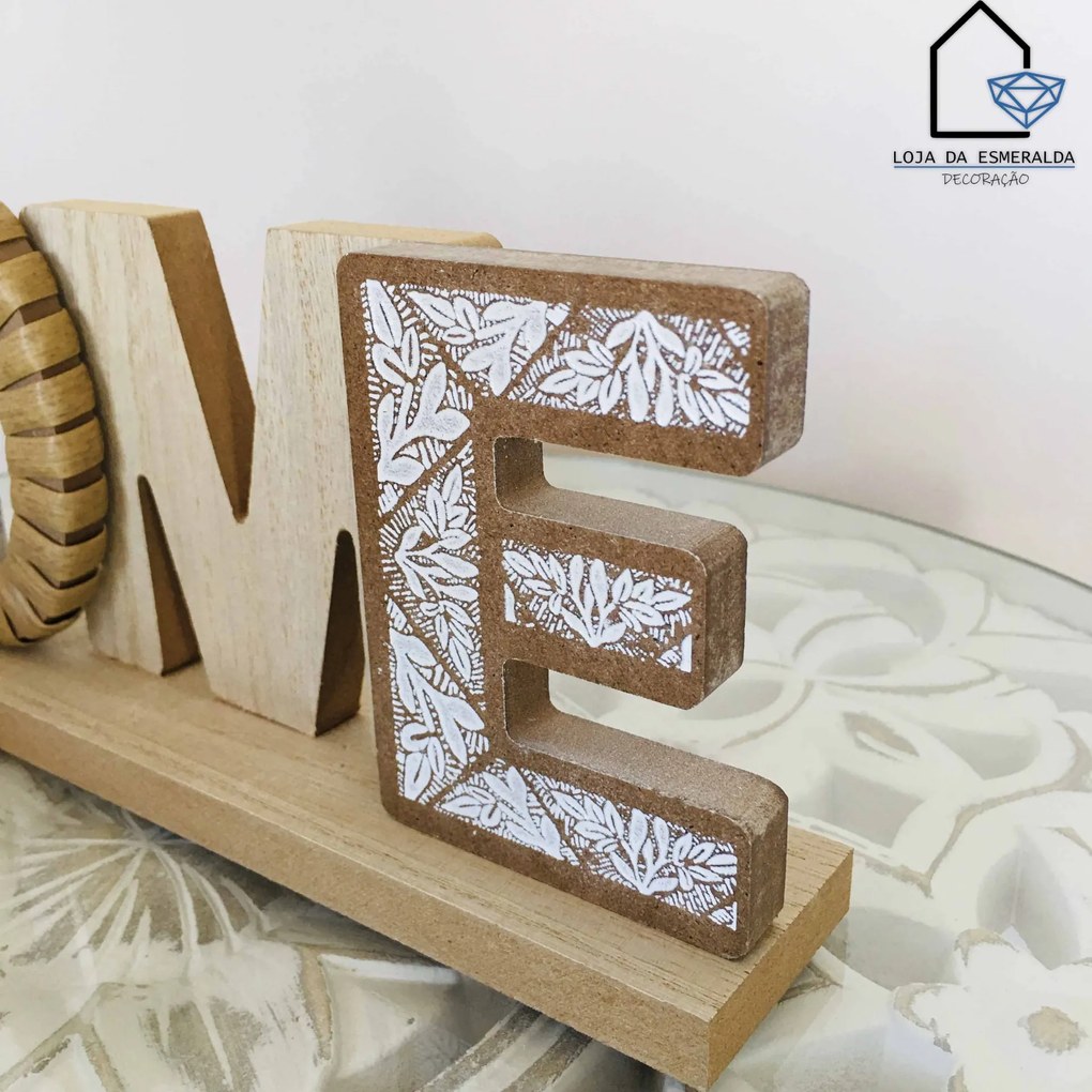 Placa Home | Wood Leefs | 30x5x10.5CM