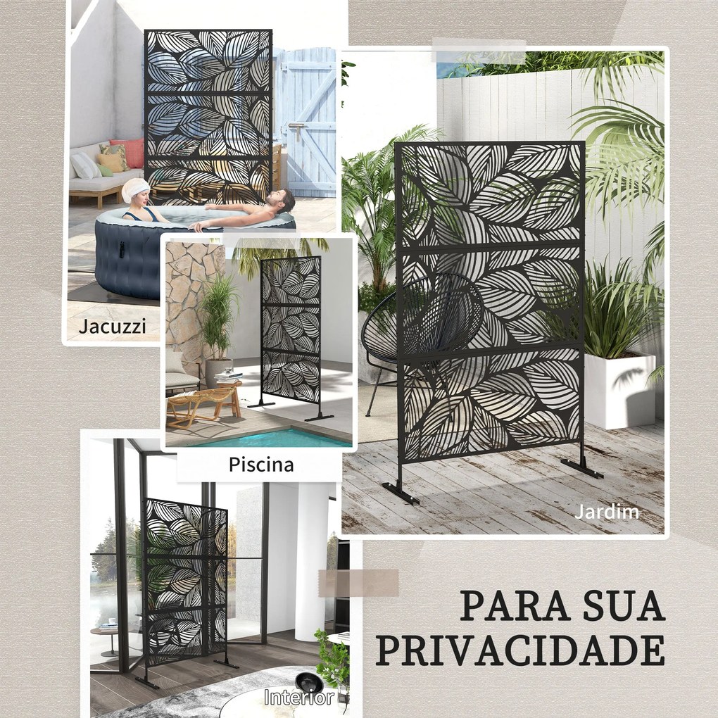 Biombo de Exterior Separador de Ambientes com 3 Peças com Padrão de Fl