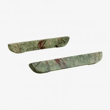 Pack De 2 Puxadores Em Pedra Natural Tinesla ↔︎ 32 & Mármore Verde Forest - Sklum
