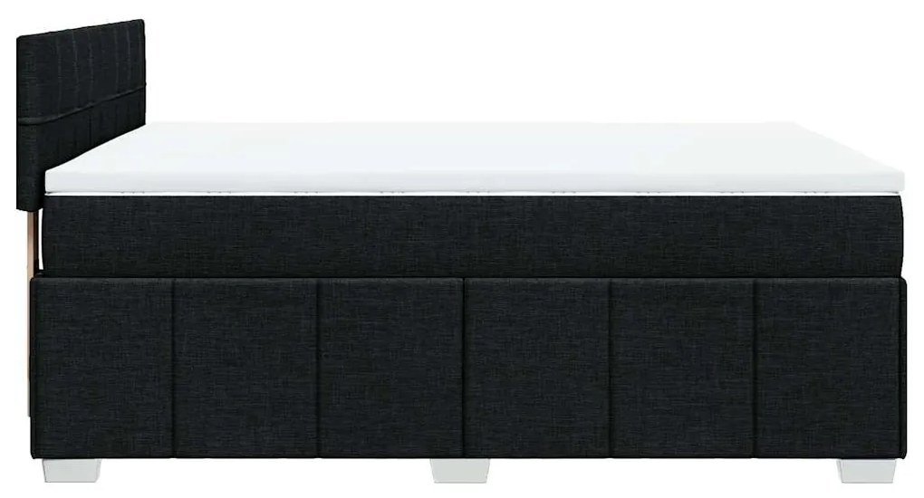 Cama com molas/colchão 140x190 cm tecido preto