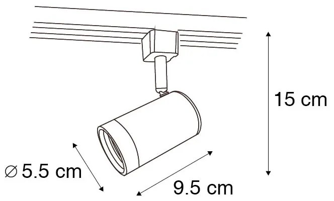 Foco moderno de calha monofásico branco - Iconic Jeana