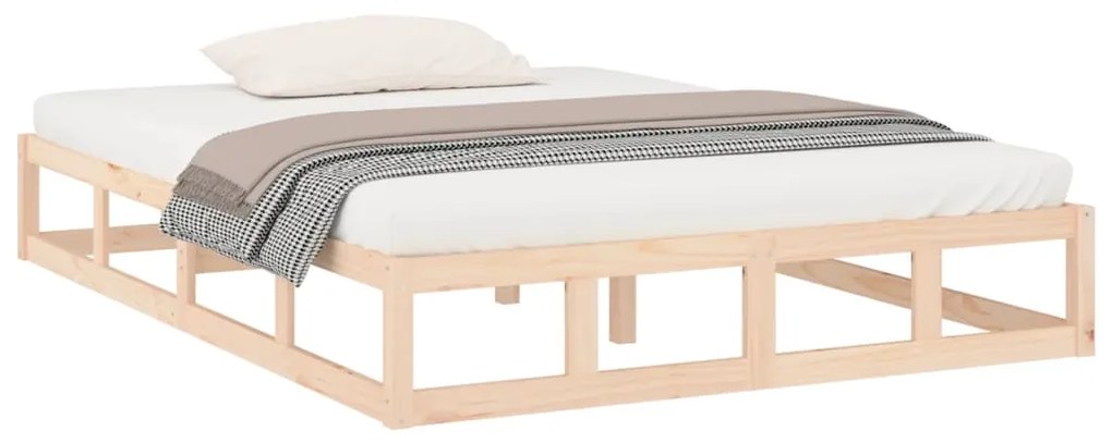 Estrutura de cama casal 135x190 cm 4FT6 madeira maciça