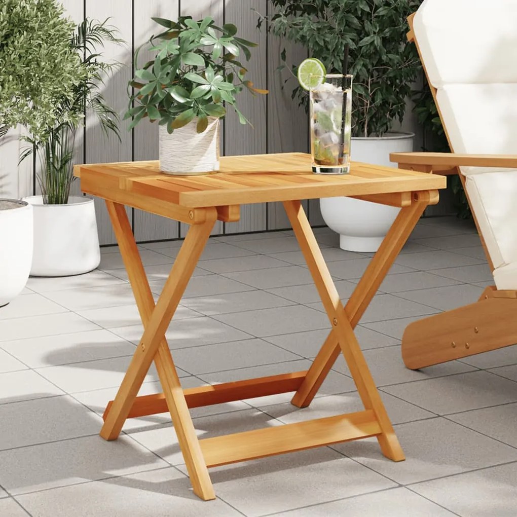 vidaXL Mesa de jardim dobrável 50x50x50 cm madeira de acácia maciça