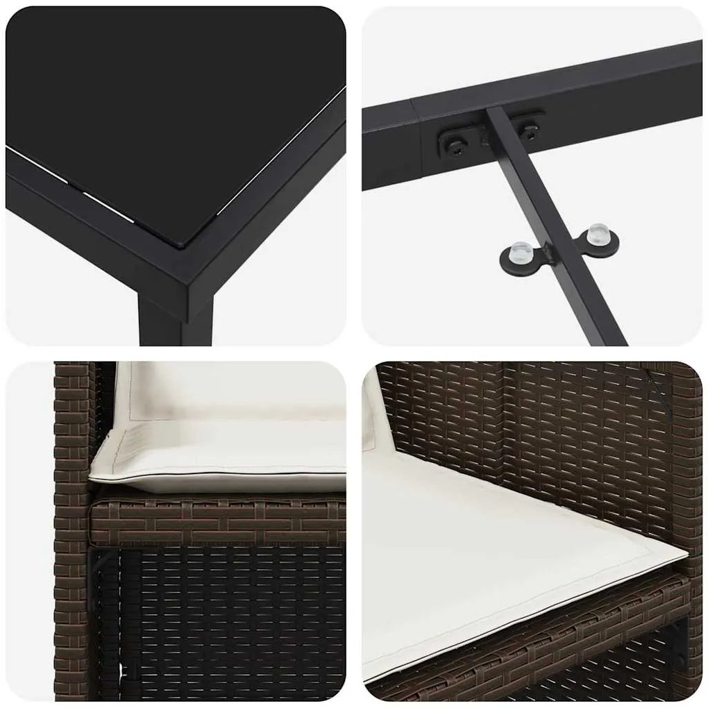 Conjunto de Jantar de Jardim com 5 Peças da , com almofadas marrom e f