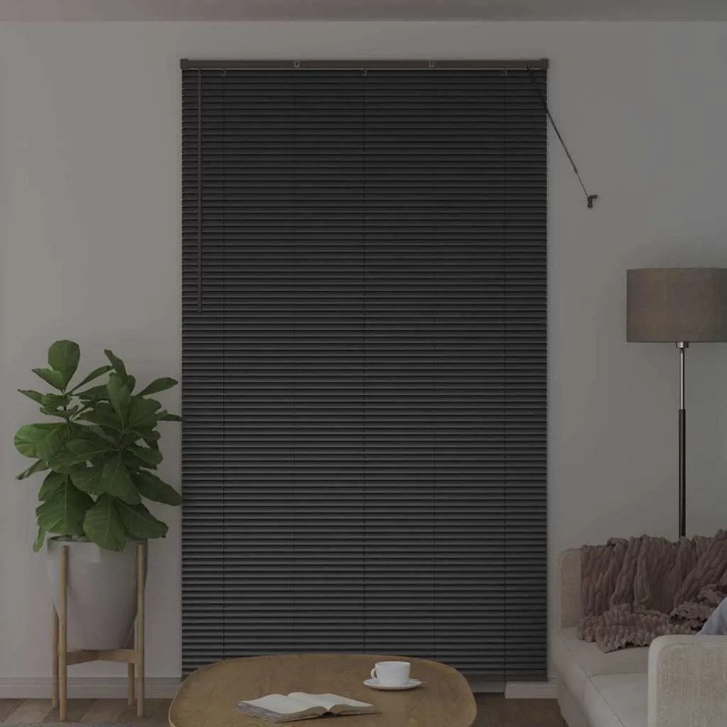Persiana de Janela com cortinas Outros Manual Preto 135 x 220 cm Alumí