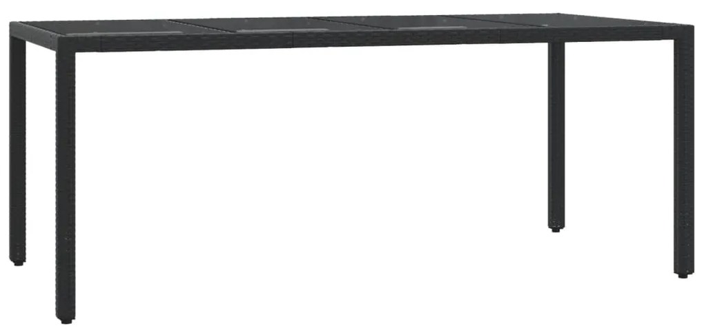 7 pcs conjunto de jantar p/ jardim c/ almofadões vime PE preto