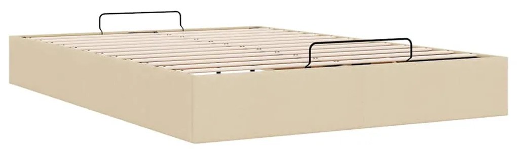 Estrutura cama otomana sem colchão 140x200 cm tecido cor creme