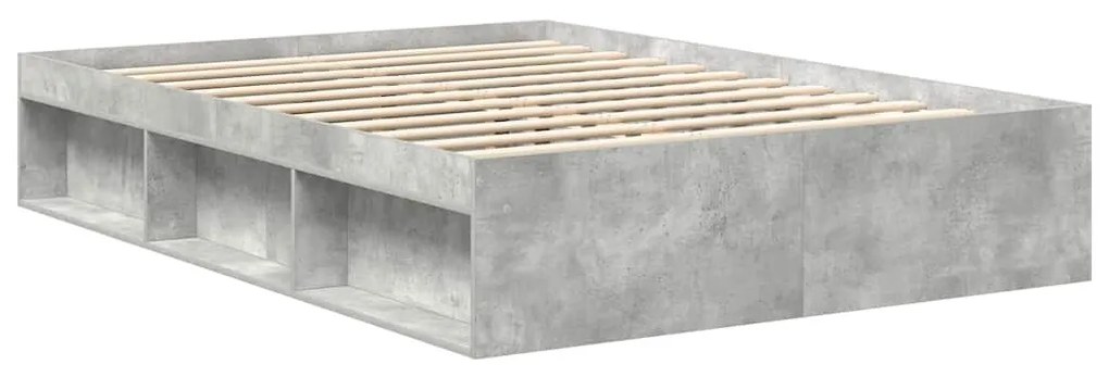 Estrutura de cama 140x190 cm cinza cimento