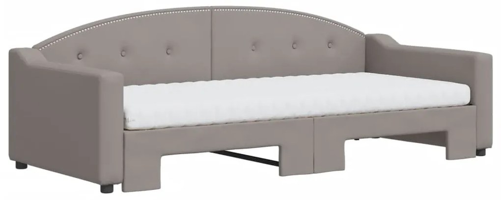 Sofá-cama c/ gavetão/colchões 90x200cm tecido cinza-acastanhado