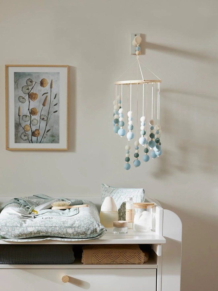 Decoração espiral para pendurar, em feltro verde-salva