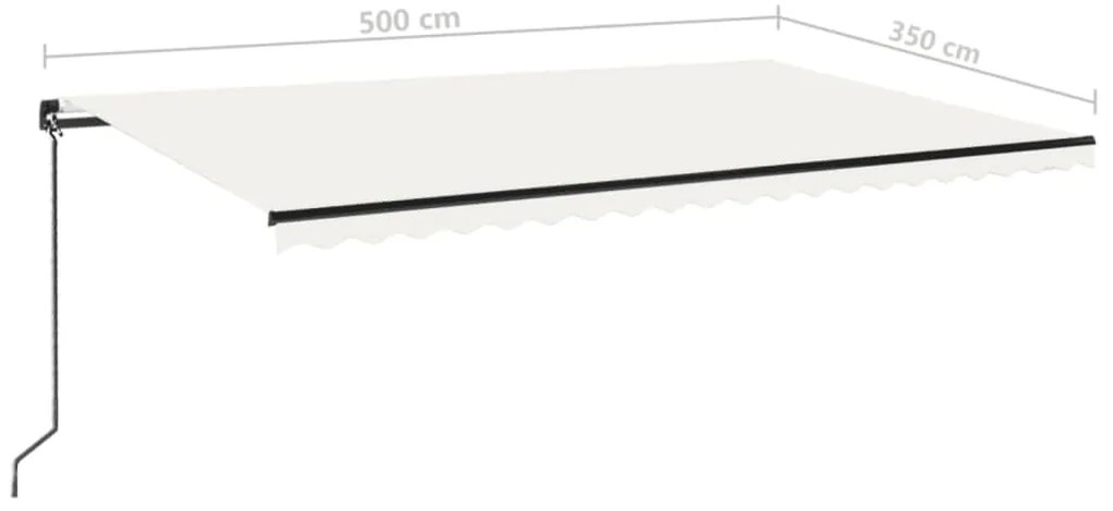 Toldo retrátil manual 500x350 cm cor creme