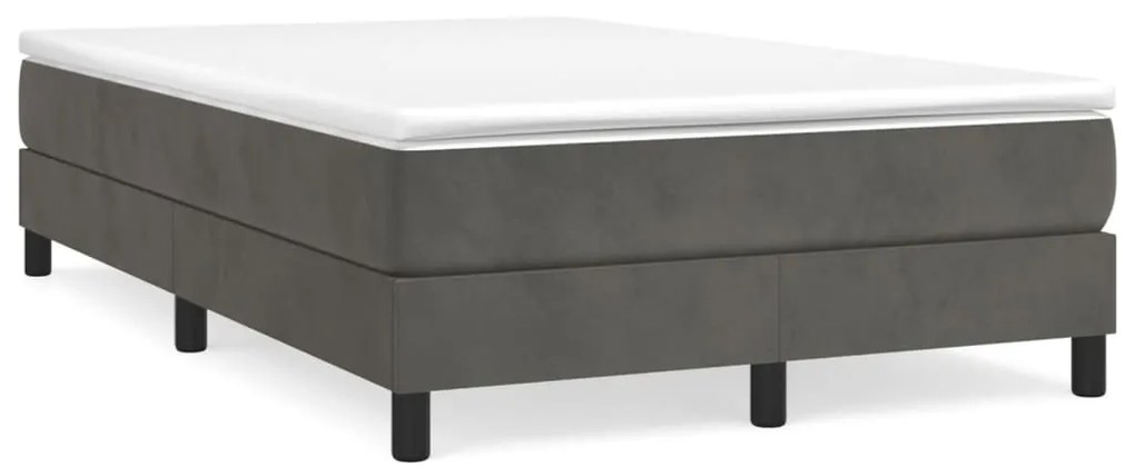 Cama boxspring com colchão 120x190 cm veludo cinzento-escuro