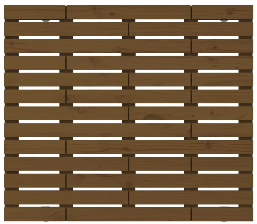 Cabeceira de parede 126x3x91,5 cm pinho maciço castanho-mel