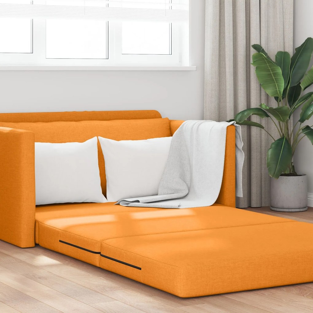 Sofá Cama de Chão 2-em-1 Amarelo Escuro 124x71x78 cm Tecido