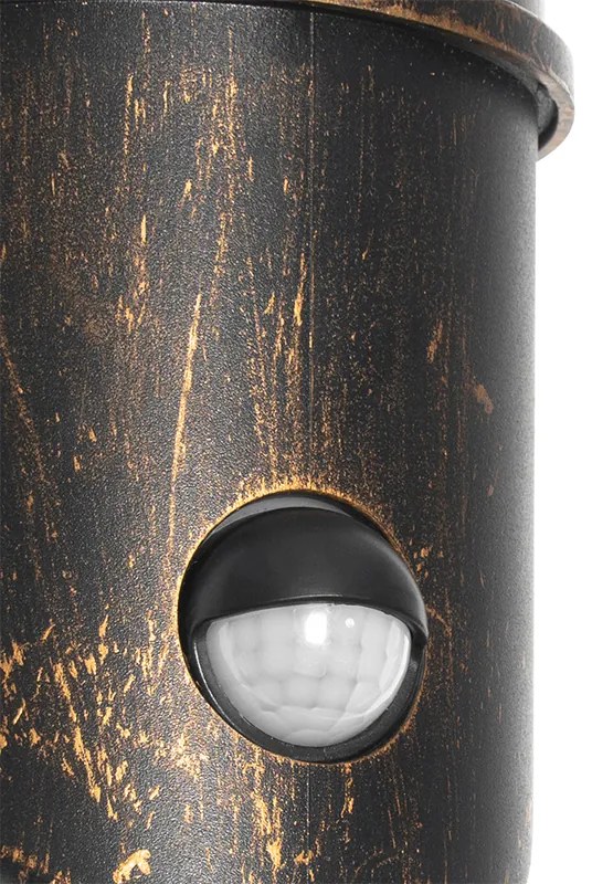 Candeeiro de parede exterior ouro antigo IP54 com sensor de movimento - Kiki