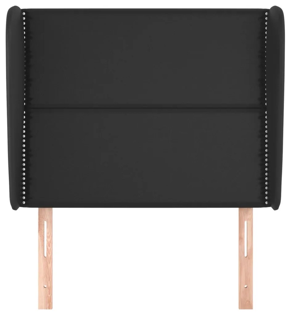 Cabeceira cama c/ abas couro artificial 83x23x118/128 cm preto