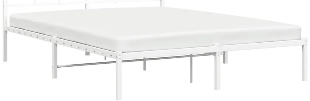 Estrutura de cama com cabeceira 160x200 cm metal branco