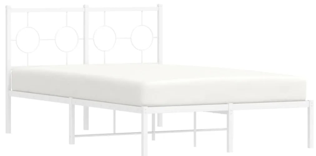 Estrutura de cama com cabeceira 120x200 cm metal branco