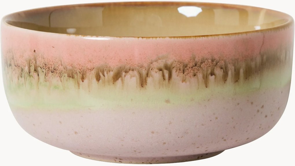 Taça pequena artesanal com vidrado reativo 70's